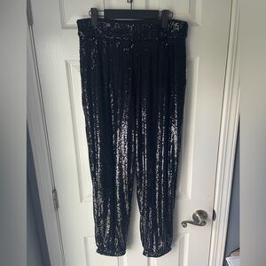 Express black sequin jogger pants. Size M